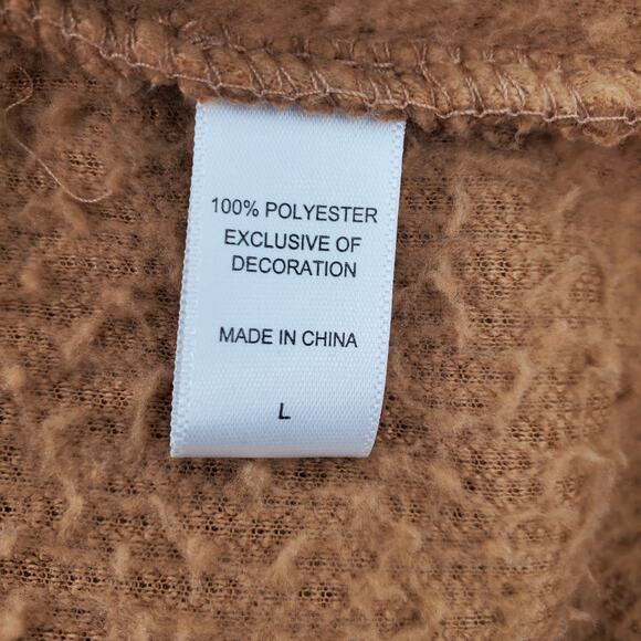 Koolaburra by‎ Ugg Popcorn Sherpa Cardigan Tan Camel Womens Large Pre-Owned - Picture 5 of 6